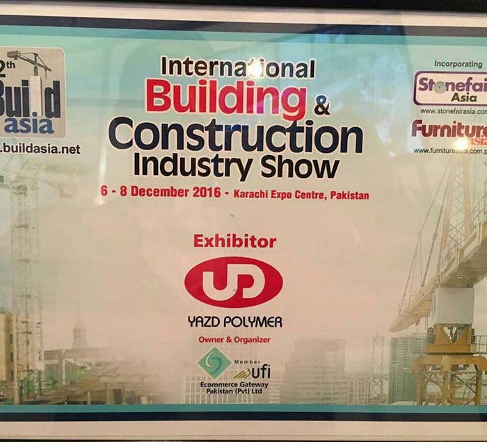 حضور شرکت یزد پلیمر در نمایشگاه صنعت ساختمان کراچی – پاکستان - شرکت یزد پلیمر